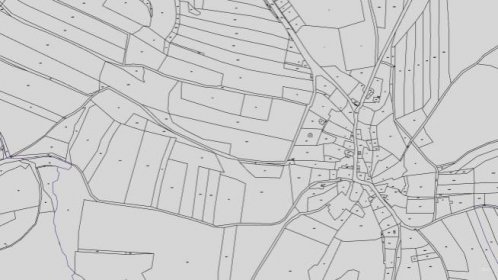 Katastrální mapa pozemků a čísla parcel Čejkovice u Zbýšova