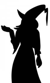 Ilustrace siluety čarodějnice — Stock obrázek