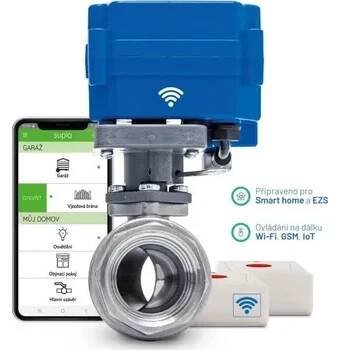 Ventil PSGA01 | Chytrá ochrana před vytopením a únikem vody PEVEKO s Wi-Fi ovládáním přes internet Dimenze (DN) - připojení: DN 25 - 1" Rp