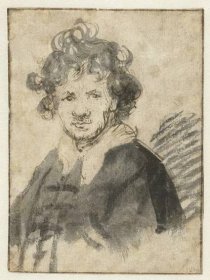 An early Self-portrait in pen, brush, and ink on paper (1628-1629)