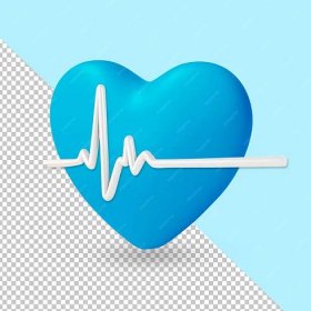 Blue heart rate health and medicine icon 3d
