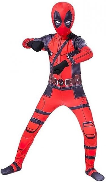 Dětský kostým Deadpool s maskou a rukavicemi červený/černý