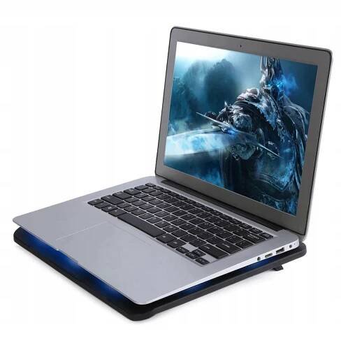 Chladicí LED podložka pod notebook 12-17", 5 ventilátorů, USB HUB