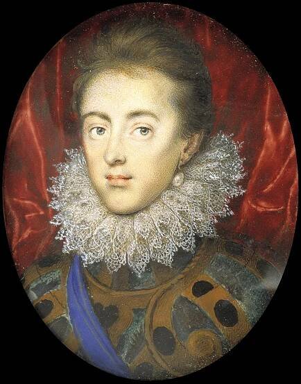 Portrait d'un jeune homme portant une fraise en dentelle et un pourpoint gris et doré.