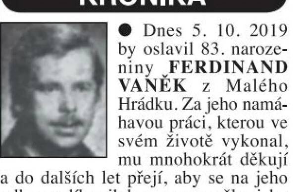 Galerie: Půvabný vtip po 30 letech. V Právu znovu přejí Ferdinandu Vaňkovi - Fotka 3 - Echo24.cz