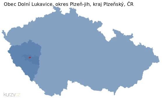 Mapa obce Spálené Poříčí, okresu Plzeň-jih a kraje v ČR