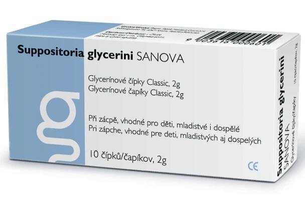 SUPP.GLYCERINI SANOVA Glycer.čípky Classic 2g 10ks