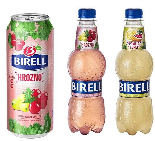 Objavte novinku v praktickej PET fľaši s objemom 0,4 l. Ochutnajte novú príchuť Birell Hrozno a Birell Pomelo & Grep.