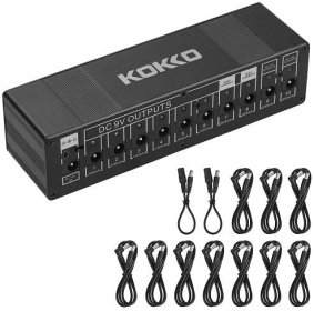 KOKKO Compact Guitar Effect Power Supply Station Distributor 10 Isolated DC Outputs 9V/ 12V/ 18V