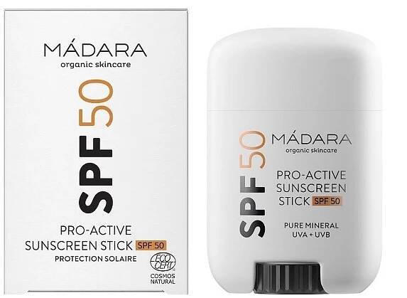 MÁDARA Pro-Active Opalovací krém SPF50 tyčinka 18 g