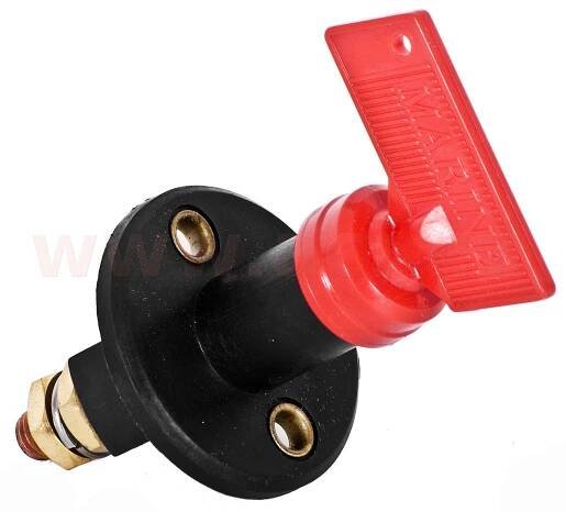 odpojovač baterie plast větší praporek 12V 30A