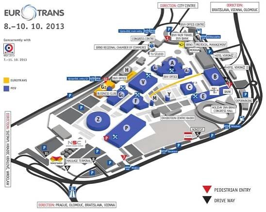 Plánek veletrhu - EUROTRANS - Veletrhy Brno