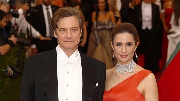 Colin Firth a Livia Giuggioli (New York, 5. května 2014)