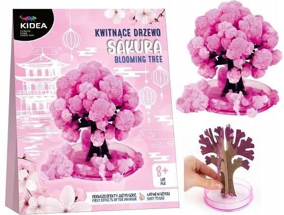 sada magických rastúcich kvitnúcich stromov sakura kidea experiment