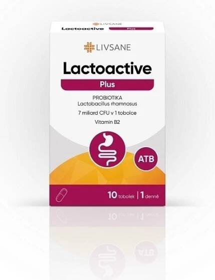 Livsane Lactoactive Plus probiotika vit. B2 10 kapslí