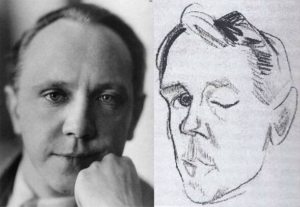 side by side image of Michael Chekhov picture and portrait