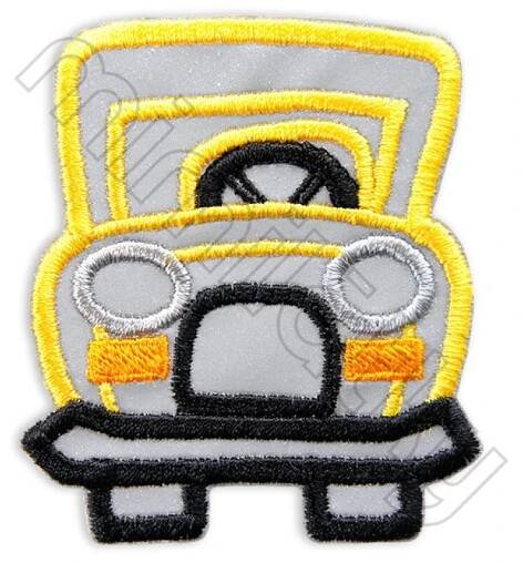 Nášivky reflexní nažehlovací žluté auto
