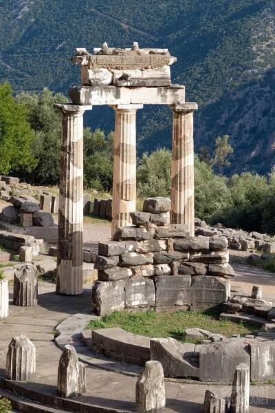 Tholos of Athena Pronaia in Delphi Greece