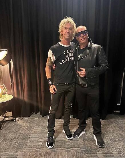 Guns 'N' Roses hanging out backstage 