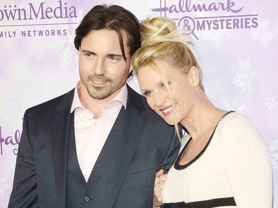 Nicollette Sheridan (R) arrives at Hallmark Channel/Hallmark Movies and Mysteries party during the Winter 2016 TCA press tour held at Tournament House on January 8, 2016 in Pasadena, California