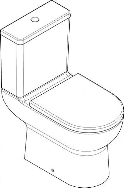 hansgrohe WC kombi: GladeLake S, Volně stojící WC kombi 640 s univerzálním vývodem, AquaChannel Flush, s nádržkou, WC sedátko