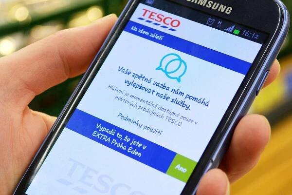 Mobilní aplikace Tesco zpětná vazba