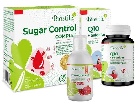 Biostile Sugar Control + Q10 Selen + Pomegranate