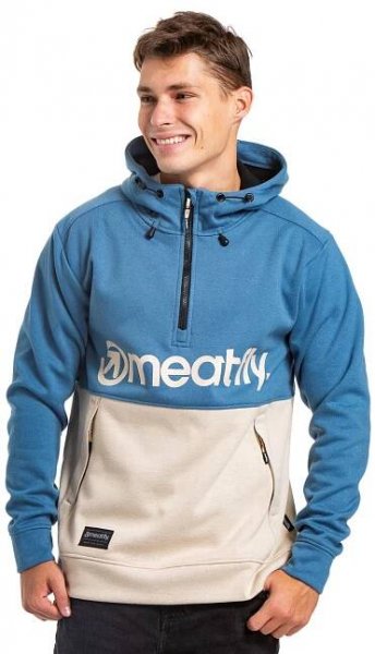 Pánská technická mikina Meatfly Tason, Slate Blue/Sand