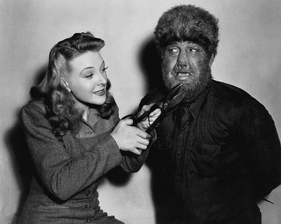 Evelyn Ankers and The Wolf Man, Lon Chaney Jr.