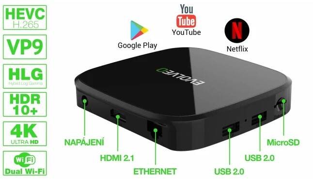 EVOLVEO MultiMedia Box A4, 4k Ultra HD, 32 GB, Android 11