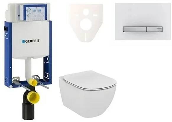 Cenově zvýhodněný závěsný WC set Geberit k zazdění + WC Ideal Standard Tesi 110.302.00.5NF8