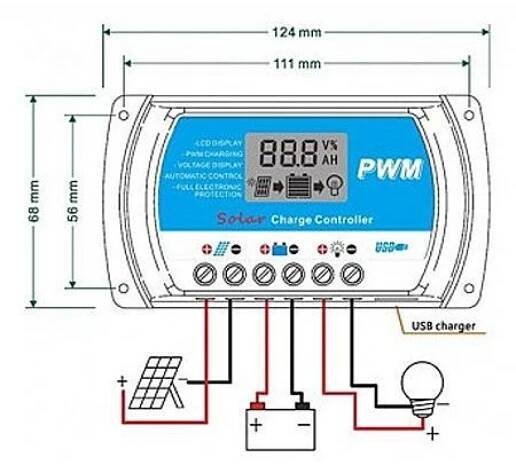 Solární regulátor PWM RTD1210 12-24V/10A