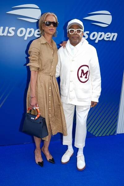 Tonya Lewis Lee and Spike Lee attend the USTA Foundation's Opening Night Gala at the USTA Billie Jean King National Tennis Center on August 24, 2025 in New York City.