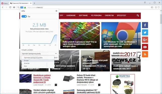 Opera 50 je plná novinek. Podporuje Chromecast, Oculus Rift a blokuje těžbu kryptoměn - Cnews.cz