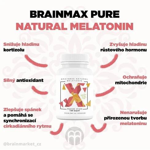 BrainMax Natural Melatonin 120 kapslí