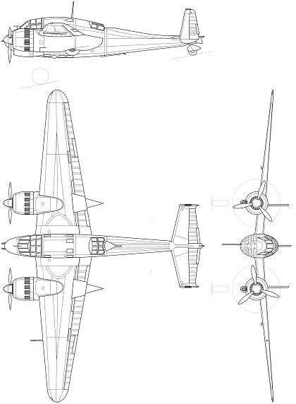 Soubor:Breguet 693 3-view line drawing.svg – Wikipedie