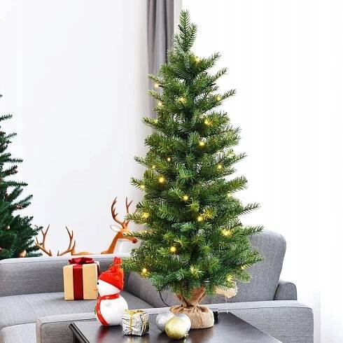 Umělý malý vánoční stromek 90 cm s LED světýlky Výška do 100 cm