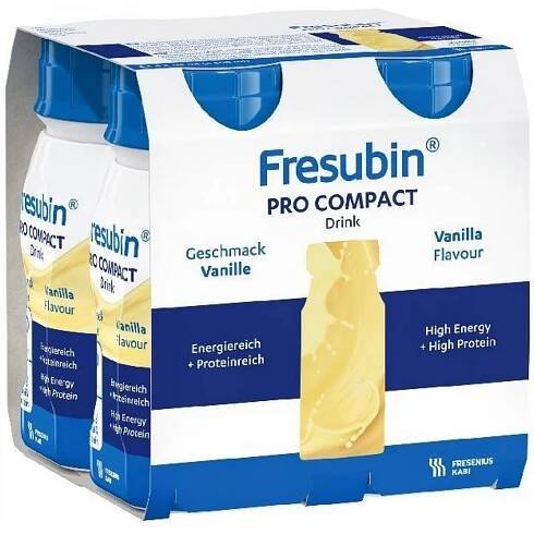 FRESUBIN PRO COMPACT DRINK PŘÍCHUŤ VANILKOVÁ perorální roztok 4X125ML - skladem