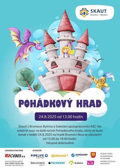 Pozvánka na Pohádkový hrad 2025 – Skautské středisko Brumov-Bylnice