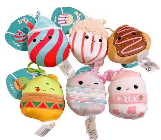 Squishmallows Kellytoy 3.5/'' Assorted Squad Clip On Keychain Mini Plush Doll