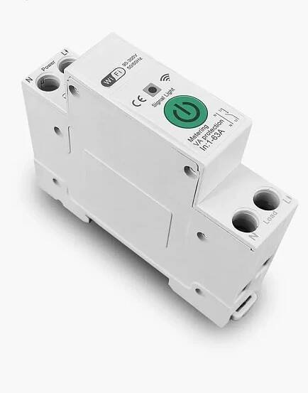 IMMAX NEO Smart elektronický jistič jednofázový 1-63 A, měření spotřeby, WiFi