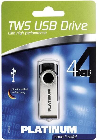 Platinum TWS USB flash disk 4 GB černá 177559-3 USB 2.0