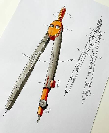 Drawing  ILLUSTRATION  sketch design product design  technical drawing industrial design  Copic marker sketch Draft