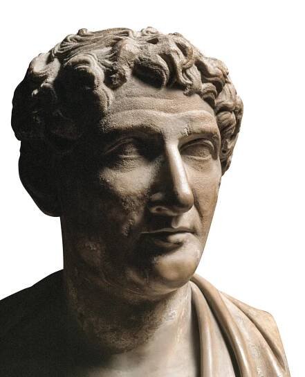 a marble bust of Ovid