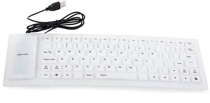 Verk 06179_B Flexibilní silikonová klávesnice k PC bílá - 06179_B - darekvakci.cz