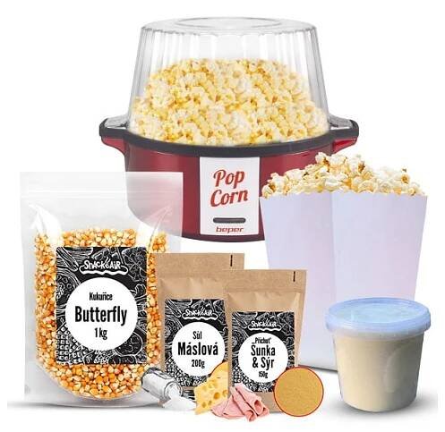 Výhodný kulatý popcorn výrobník set
