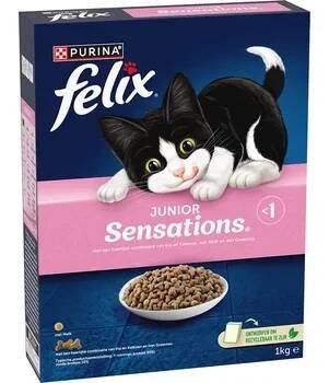 Krmivo pro kočku Výhodné balení: 4x1kg Felix Junior Sensations