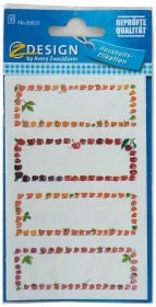 Účelové štítky 'Rámeček ovoce', obdélníkové, papír, barevné