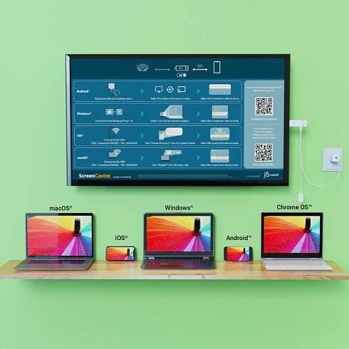 Bezdrátový audio/video vysílač a přijímač j5create JVAW76 Screencast 4K Wireless Display Adapter bílý | Quikset - Plzeň