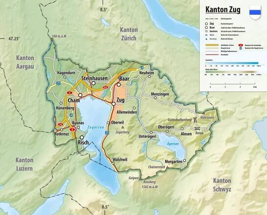 Karte des Kantons